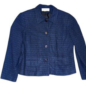 Norton McNaughton Blue tweed blazer with gold speckles